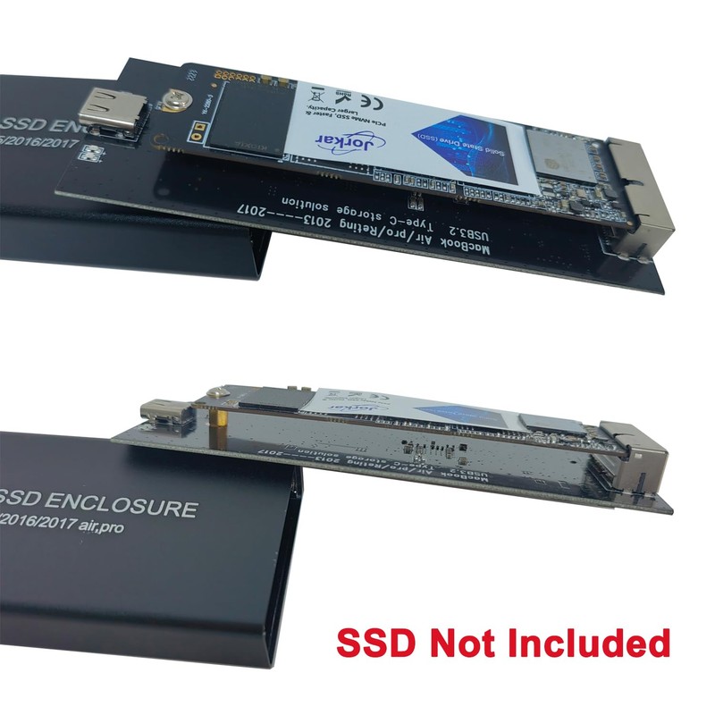 Jorkar External SSD Enclosure for MacBook Air/Pro 12+16 PIN SSD,