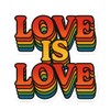 Love is Love Retro Rainbow Letters Sticker (2.75" x 2.75")