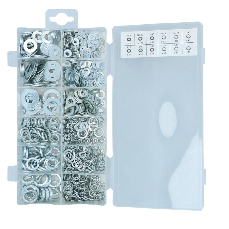 Assorted Flat and Spring Washer Assortment Set Metric + Imperial