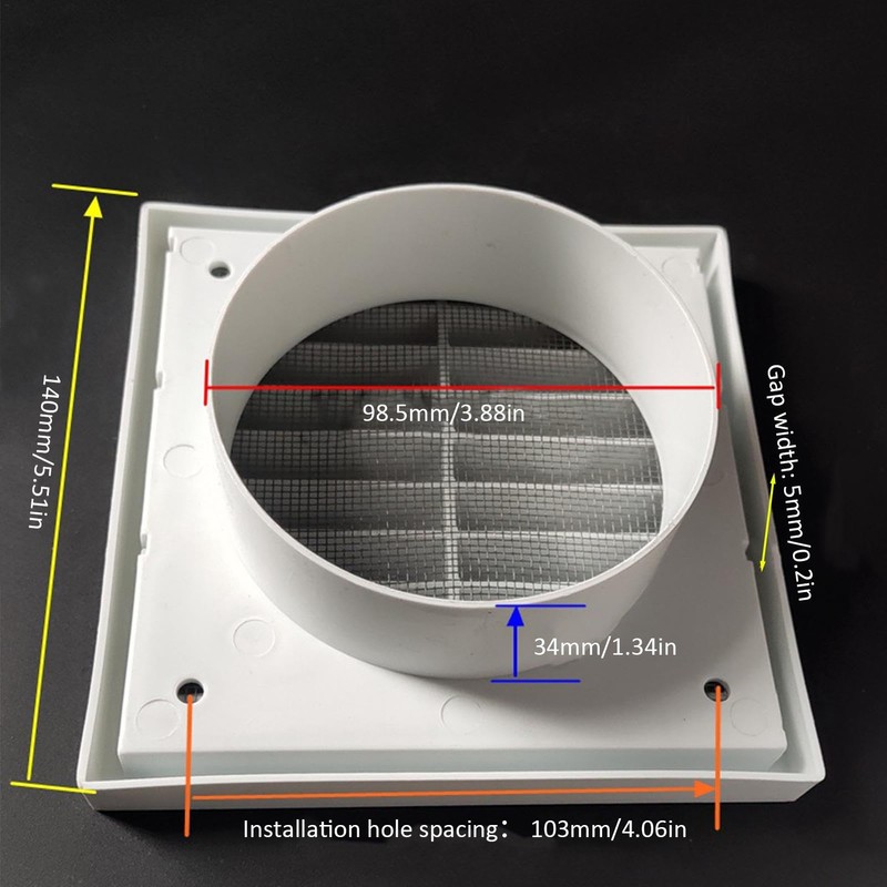 Grille Vent,Louver Grille Cover Hood with Fly Screen - Air