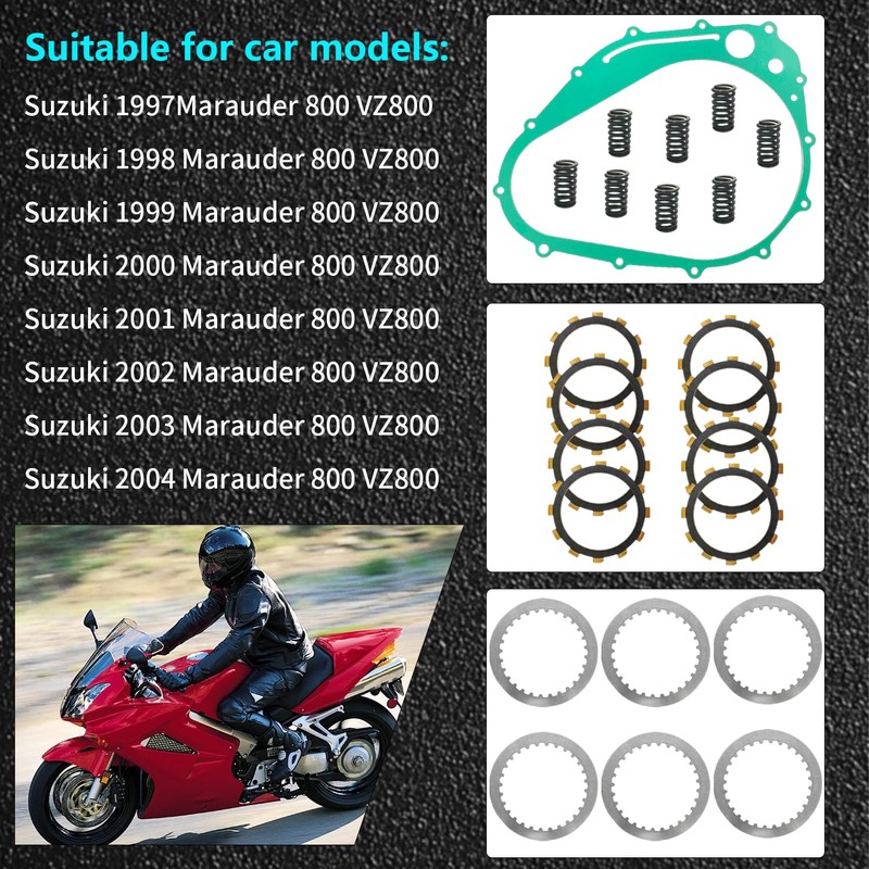 Extra Plate Friction Steel Clutch Plates & Gasket Kit Fit