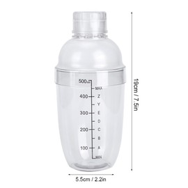 Plastic Shaker, PC Cocktail Shaker with Milk Teapot Juices, Wine Plastic Cup for Home Bar Store (530 ml)