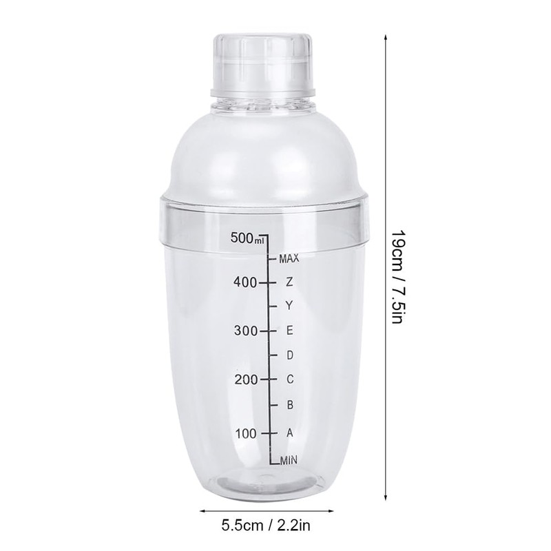 Plastic Shaker, PC Cocktail Shaker with Milk Teapot Juices, Wine
