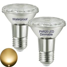 8W PAR20 LED Warm White 3000K Dimmable,Range Hood Light Bulbs,Indoor/Outdoor,Glass Reflector,Waterproof,E26,Recessed Lighting,(75W Halogen Equivalent)