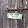 Metal Sign with German Text "Bitte klingeln - Wenn keiner