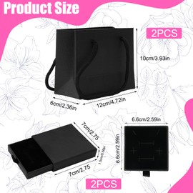 HIKPACKER Set of 2 jewellery boxes, jewellery box with 2 gift bags, jewellery box, restrained and unique, very suitable for jewellery storage