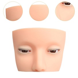 Milageto False Eyelash Mannequin Head Lash Eyelashes Extension Portable Sturdy Practice Makeup Face Flat Eyelash Mannequin for Artists, Straight Eyelashes