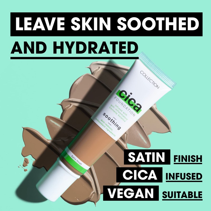 Collection Cosmetics Hydrating Medium Coverage Cica Foundation Infused with Anti-Redness,