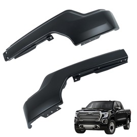 Thomletha Black Steel Split Front Bumper Replacement for Sierra 1500 2019-2021 without Park Assist Sensor Holes GM1002876