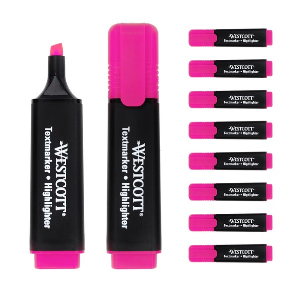 Westcott Highlighter Pens Pack of 10 Pink | Pack of