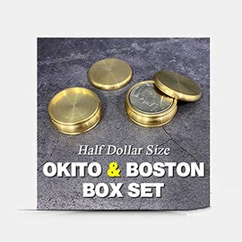 ZQION Okito & Boston Box Set (Half Dollar Size) Magic Tricks Coin Appear Vanish Magic Magician Close Up Illusions Gimmick