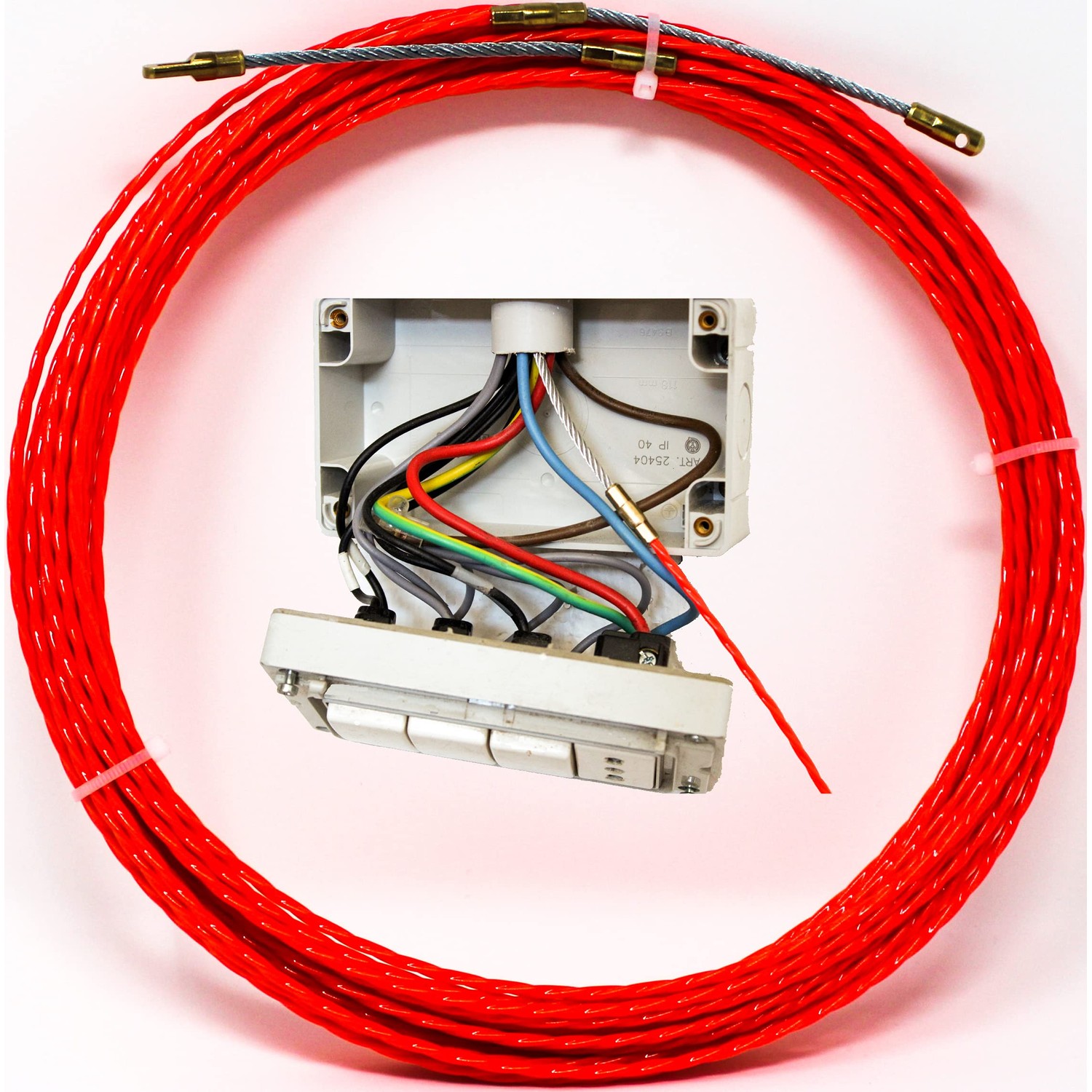 Professional cable retraction aid, 3 mm diameter, 15 m, ideal diameter ...