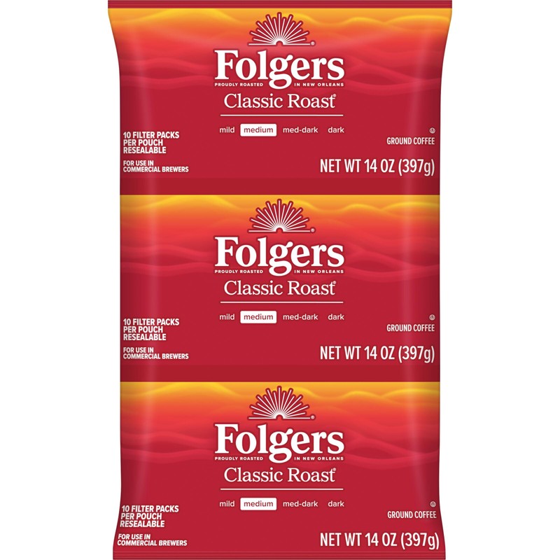 Folgers Classic Roast Medium Roast Ground Coffee, 40- 1.4 Ounce