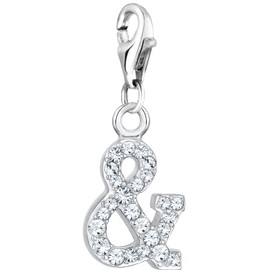 Nenalina 0403262819 Carabiner Charm Pendant for Charm Bracelet 925 Sterling Silver, Glass