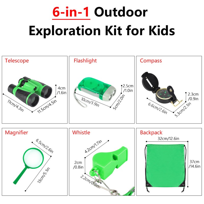 6Pcs Outdoor Exploration Binoculars Set Young Kids Educational Gift for