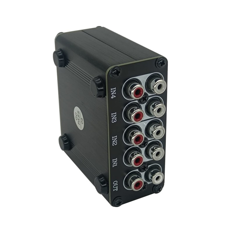 TENEALAY 4-Channel RCA Audio mixer Stereo line levels control Box