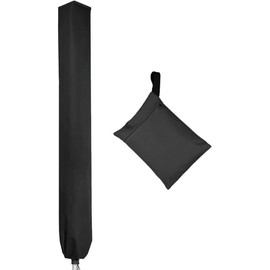 PATIO PLUS Protective Cover for Rotary Airer, Waterproof Protective Cover for Cantilever Parasols with High Density Oxford PVC Coating with Zip 600D, Black, 16 x 16 x 165 cm