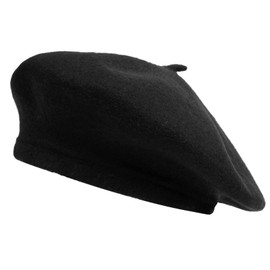 Croogo Boina francesa mezcla de lana para mujer, boina clásica clásico, gorro cálido para artista, sombrero de invierno para pintor, Bl79-negro, Talla única