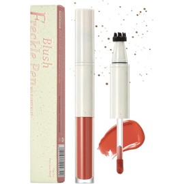 2-in-1 Freckle Pen & Liquid Blush Makeup Stick for Natural Sun-Kissed Look, Long-Wearing Cream Blusher with Stamp Design for Effortless and Cheek Tint (Cheeky Freckle – Rose Whimsy)