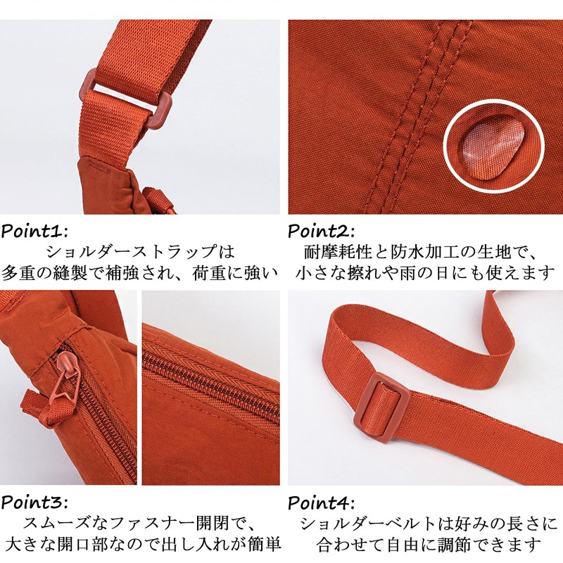 Ailiyumo Shoulder Bag, Crescent Shape, Small, Nylon Bag, Women's, Lightweight,