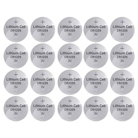 BlueDot Trading CR1225 Coin Button Cell Battery 3V Lithium-Metal for Thermometers, Watches, Key Fobs, Laser Pointers, Medical Devices, Calculators, and More, (20-Pack)