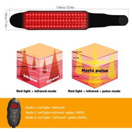 Red Light Belt with 6 Time Settings, 5 Light Modes, 105pcs LED 660nm