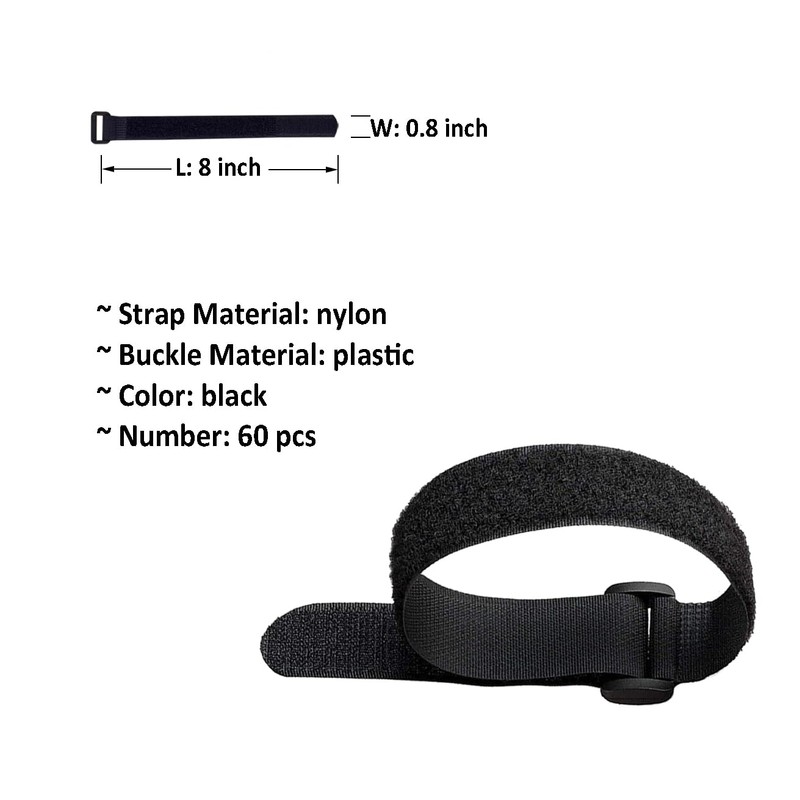 UONIKA 36 inch Cable Straps,12 pcs Reusable Fastening Hook and