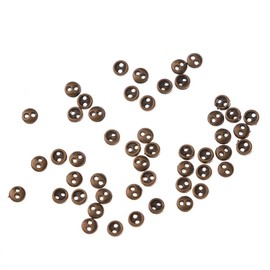 Vctitil 50pcs 2-Holes 3/4mm Metal Sewing Buttons Round Buttons Doll Button DIY Handmade Ornament Buttons Apparel Sewing Accessories(3MM,Brown)