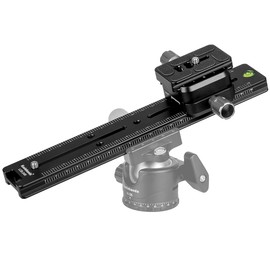 koolehaoda 240 mm Quick Release Plate Rail Nodal Slide Double Dovetail Camera Mount with Double-Sided Clamp