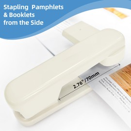 EZWORK Swing-Arm Swivel Stapler, 20 Sheets Capacity, 360 Degree Rotate Desk Staplers for Booklet or Book Binding, White