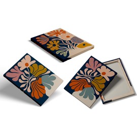 Framed Abstract Flowers Wall Art Canvas Flower Market Wall Art Floral Art Prints Paintings for Living room Bedroom Office room Wall Decor with Wooden frame