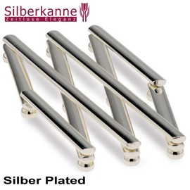 SILBERKANNE Scissor Trivet Extendible 55 x 13 cm Premium Silver Plated Elegant Silver-Plated in Top Workmanship
