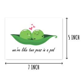 BNJDesigns We're like two peas in a pod - Peas Card - Peas Anniversary Card - Valentine's Day Card - Cute Anniversary Card - Romantic Card - Love Card, White