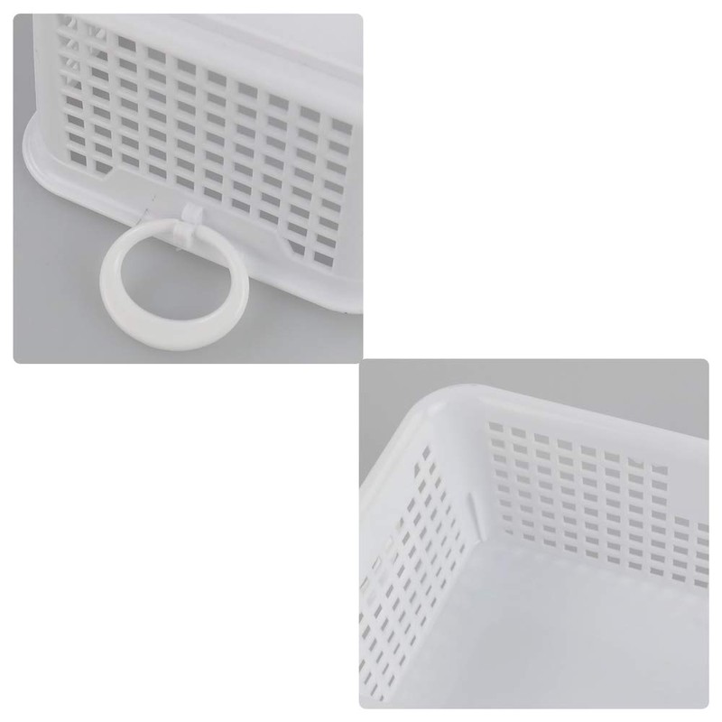 Kiddream 6 Packs Mini Plastic Basket, Office Desktop Basket, White