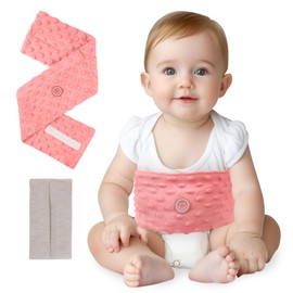 Comfheat Colic and Gas Relief for Newborns and Infants, Heated Tummy Wrap, Baby Swaddling Belt with Soothing Warmth, Natural Relief for Upset Stomach in Babies Toddlers, 0-3 Years (Watermelon Red)