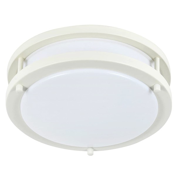 Drosbey 24W LED Ceiling Light Fixture, 10in Flush Mount Light Fixture for Bedroom, Kitchen, Bathroom, Hallway, 5000K Daylight White, Super Bright 2200 Lumens (Cream Color)