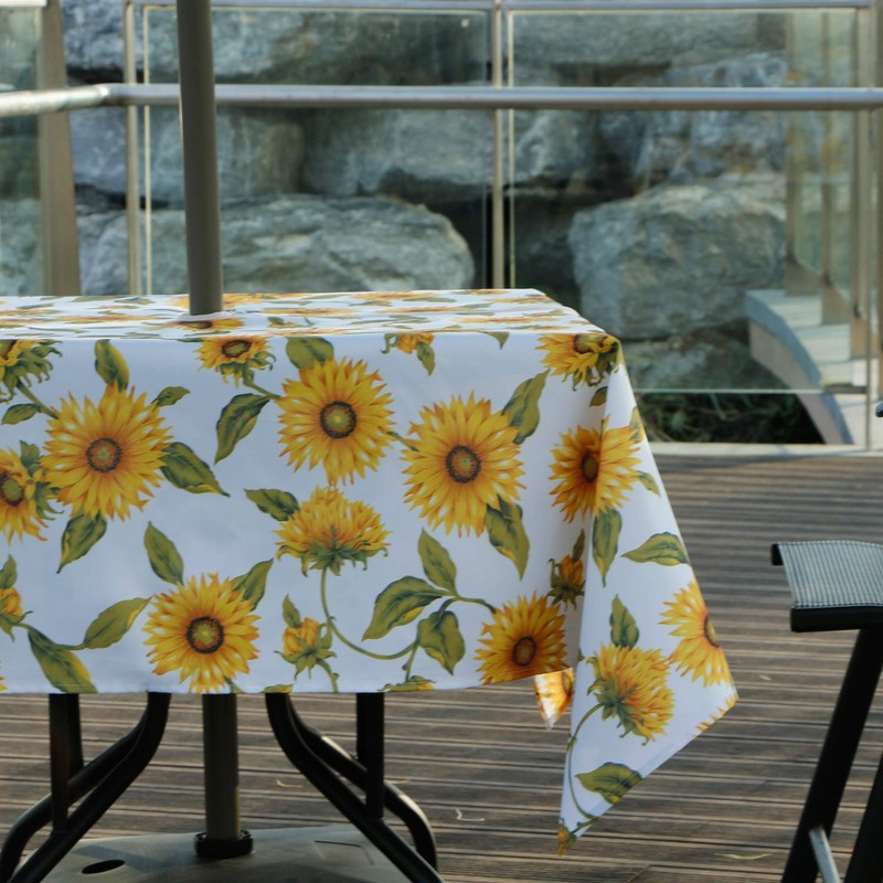 EHouseHome Outdoor Indoor 60inch SquareTablecloth with Umbrella Hole and Zipper,