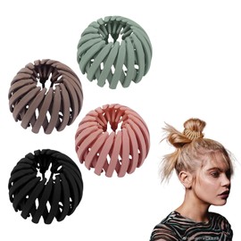 4 Stück Vogelnest Haarspangen Damen,Große Rutschfeste Haarclips,Vogelnests Haarschmuck,Haarspange Haar Schmuckfür Feines Haar,Kolibri Dutt Spange,Groß Haar Accessoire für Mädchen und Frauen