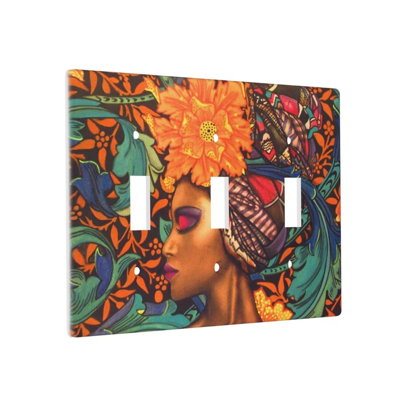 African American Women Art Light Switch Cover 3-Gang,Triple Gang Toggle