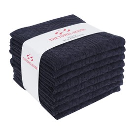 THE TOWEL HOUSE Cotton Premium Terry Dish Cloths - Soft, Highly Absorbent Reusable Cleaning Rags - Ideal for Kitchen, Home and Surface Cleaning - 12x12 Inches, Pack of 8 - Navy Blue