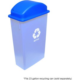 TrueCraftware 23 Gallon Recycle Trash Can Swing Top Lid only 20-2/3" x 11-3/5" x 6-3/7" Blue Color- Wastebasket Garbage Bin Lid Recycling Bin Cover Kitchen Bathroom Bedroom Office Trash Can