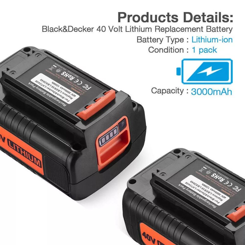 For Craftsman 2x 40V MAX Lithium Battery for Black &