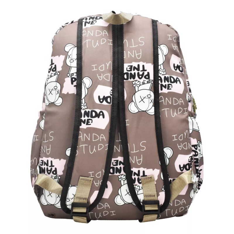 Lluvia Mochila Con Bolsita Panda Tne Anda Studi Estampada Cafe