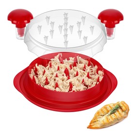 Chicken Shredder Tool Twister Model 2024 3rd Generation, Transparent Visual Meat Shredder, Ergonomic plum shaped handle with anti-slip strip at the bottom