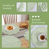 HOMBYS Quilted Placemats Set of 4 Washable Round Placemats for