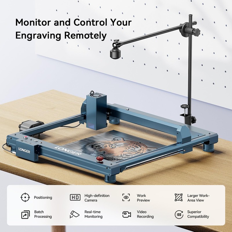 Longer Lightburn Camera for Laser Engraver,5MP Precise Positioning,740 * 560mm