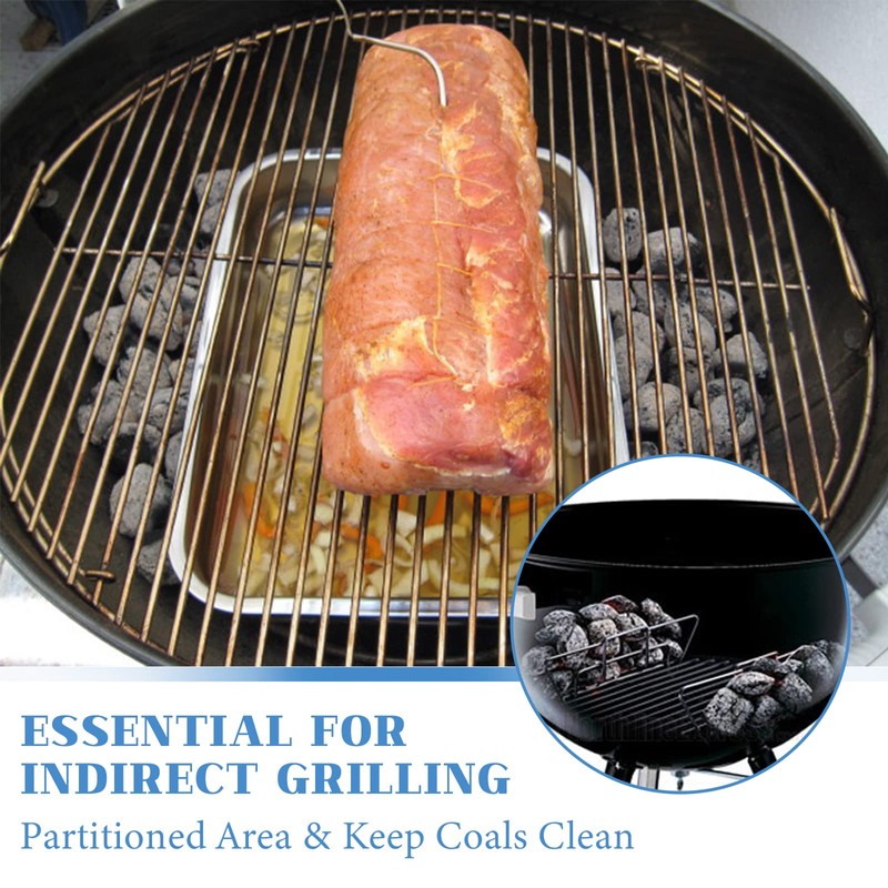 OLIGAI Stainless Steel Charcoal Rails for Weber Charcoal Grill,Indirect BBQ