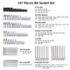 MIXPOWER 107-Piece Drive Bit Socket Set - 1/4", "3/8 &
