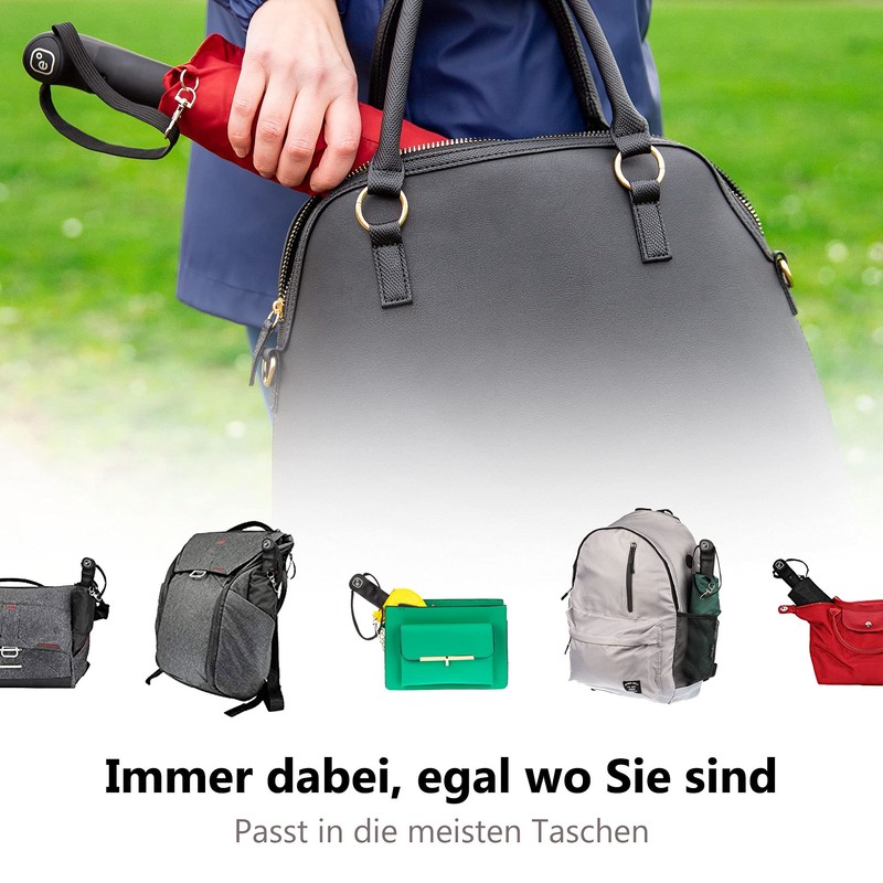 Ergonauts Windproof Double Canopy Pocket Umbrella with Teflon Coating, Ergonomic