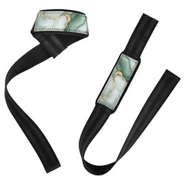 Mármol blanco salvia verde Fitness Levantamiento Correas de 26 pulgadas, antideslizantes, resistentes correas de entrenamiento para levantamiento de pesas, gimnasio, peso muerto, entrenamiento